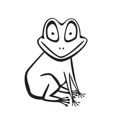 Cartoon frog isolated on white background.