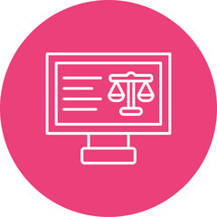 Online Court Multicolor Circle Line Inverted Icon