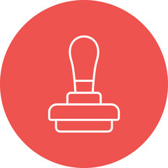 Stamp Multicolor Circle Line Inverted Icon