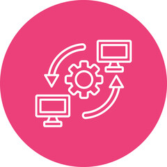 Synchronize Multicolor Circle Line Inverted Icon