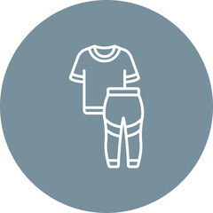 Clothes Multicolor Circle Line Inverted Icon