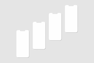 Realistic blank phone screen illustration for mockup. UI UX app presentation. 3D Render.