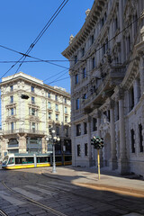 piazza cordusio di milano, italia