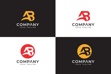 Creative monogram letter ab logo design - obrazy, fototapety, plakaty