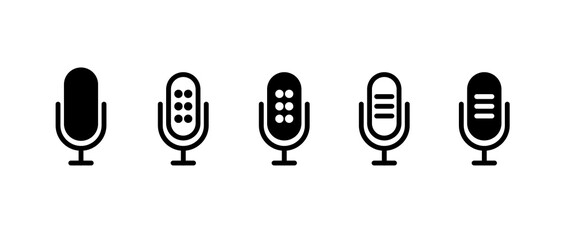 Microphone icon set. Different mic collection. flat style - stock vector.	