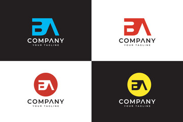 Branding identity corporate vector logo BA design