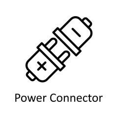 Power Connector vector Outline Icon Design illustration on White background. EPS 10 File