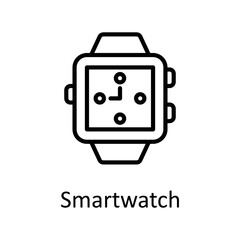 Smart watch vector Outline Icon Design illustration on White background. EPS 10 File