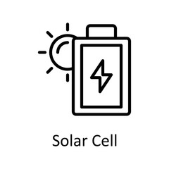 Solar Cell  vector Outline Icon Design illustration on White background. EPS 10 File
