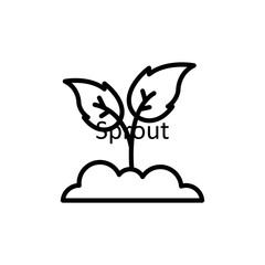 Sprout vector Outline Icon Design illustration on White background. EPS 10 File