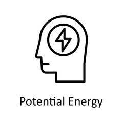 Potential Energy vector Outline Icon Design illustration on White background. EPS 10 File