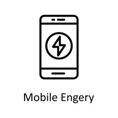 Mobile energy vector Outline Icon Design illustration on White background. EPS 10 File