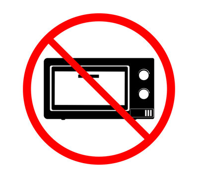 No Microwave Icon, No Oven Sign