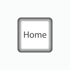 Home Button Icon. Symbol Button in Keyboard or Keypad to Typewrite - Vector.