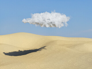 Surreal desert landscape with cloud