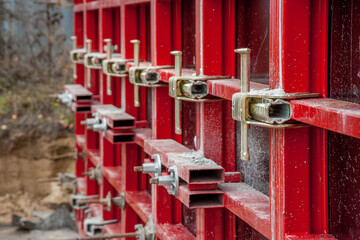 Formwork panels in industrial construction.