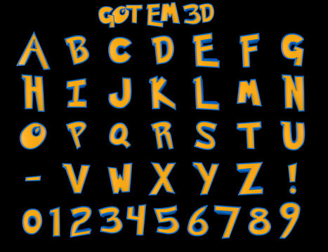 Got 'em cartoon alphabet 3D illustration