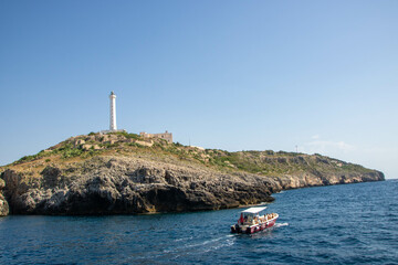 the lighthouse on Punta Meliso at Santa Maria di Leuca, Apulia region, Italy - 524699087
