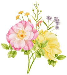 flower bouquet watercolor for wedding © b.illustrations