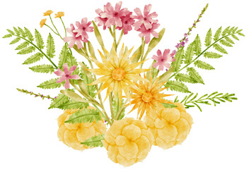 flower bouquet watercolor for wedding