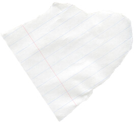 a scrap of a sheet of a striped notebook