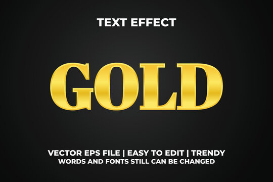 Simple gold text effect template design 
