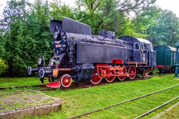 Fototapeta na wymiar Steam train on the railway
