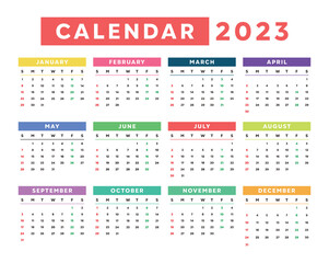Simple 2023 new year calendar design template