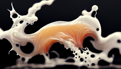 Obraz premium Milk splash or liquid splash, 3d rendering 