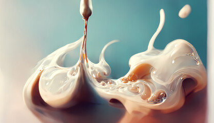 Milk splash or liquid splash, 3d rendering		