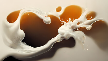 Milk splash or liquid splash, 3d rendering		