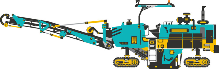 Asphalt Milling Machine or Cold Planners Machine vector © Baginda M. L. Tobing