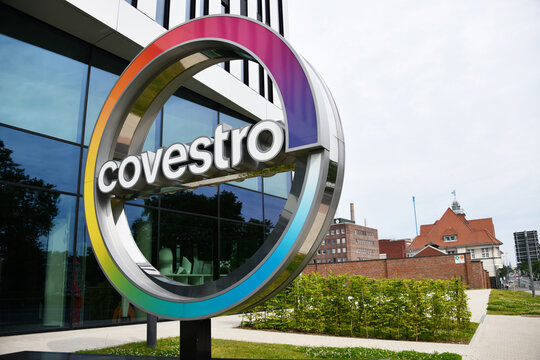 Leverkusen, Germany - June 4, 2022:  Headquarters of Covestro AG - Covestro is a German company which produces a variety of polyurethane and polycarbonate based raw materials