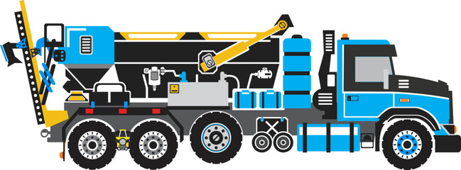 Volumetric Concrete Mixer Truck vector