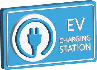 3D Realistic Electric Vehicle Only Parking Sign, EV Plug In Glyph, Charging Station, Green Driving,  Renewable Energy, Parking Space for Eco Friendly Hybrid Cars, Fuel Efficiency