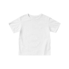 White kids t-shirt short sleeves crew neck transparent background