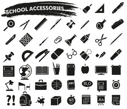 School and education icons design, line illustration.