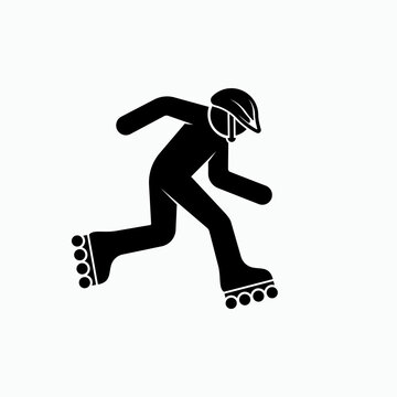 Inline Skate Icon. Sport or Recreation Symbol - Vector.