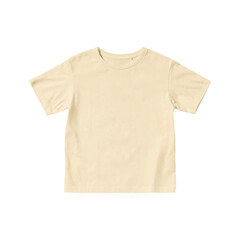 Fototapeta premium Natural color kids t-shirt short sleeves crew neck transparent background