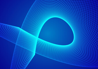 Abstract technology blue background wave lines background. Banner, poster or template elegant and modern curved lines. Communication technology concept