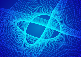 Abstract technology blue background wave lines background. Banner, poster or template elegant and modern curved lines. Communication technology concept