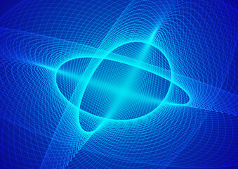 Abstract technology blue background wave lines background. Banner, poster or template elegant and modern curved lines. Communication technology concept