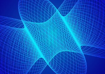 Naklejka premium Abstract technology blue background wave lines background. Banner, poster or template elegant and modern curved lines. Communication technology concept