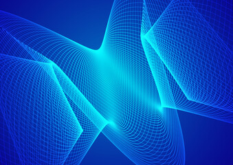 Abstract technology blue background wave lines background. Banner, poster or template elegant and modern curved lines. Communication technology concept