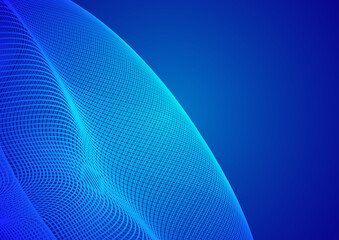 Abstract technology blue background wave lines background. Banner, poster or template elegant and modern curved lines. Communication technology concept