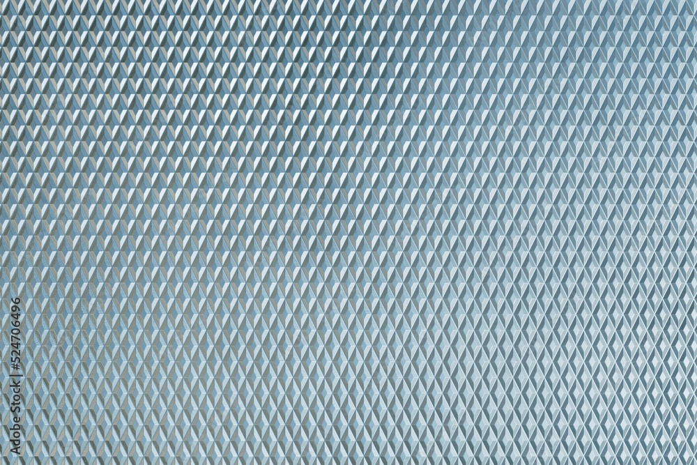 Poster abstract background. a metal mesh consisting of patterns of small rhombuses in blue. 3d render. 3d i
