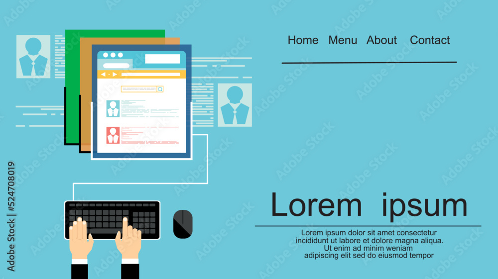 Aufkleber social network vector concept. flat design illustration for web sites infographic design. communicat