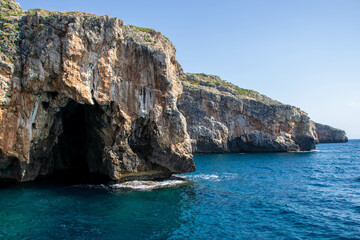 the caves of Salento coast at Santa Maria di Leuca, Apulia region Italy