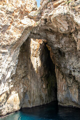 the caves of Salento coast at Santa Maria di Leuca, Apulia region Italy