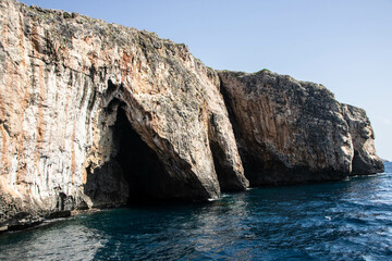 Fototapeta na wymiar the caves of Salento coast at Santa Maria di Leuca, Apulia region Italy